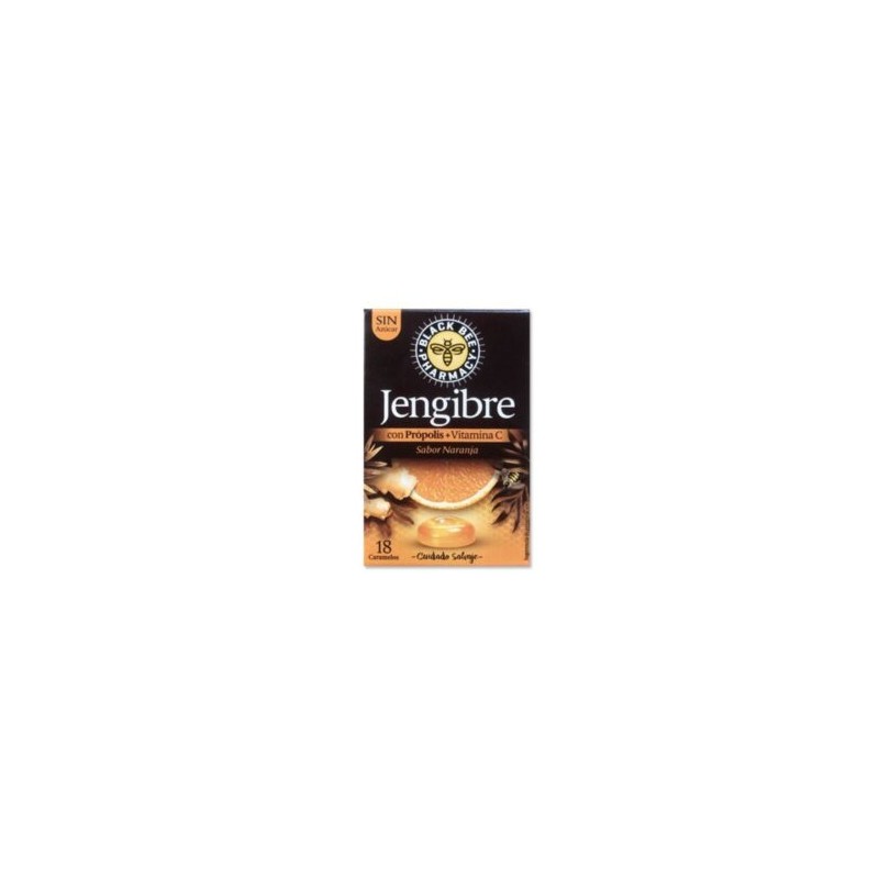 Black Bee Caramelos Jengibre Naranja 18Unid