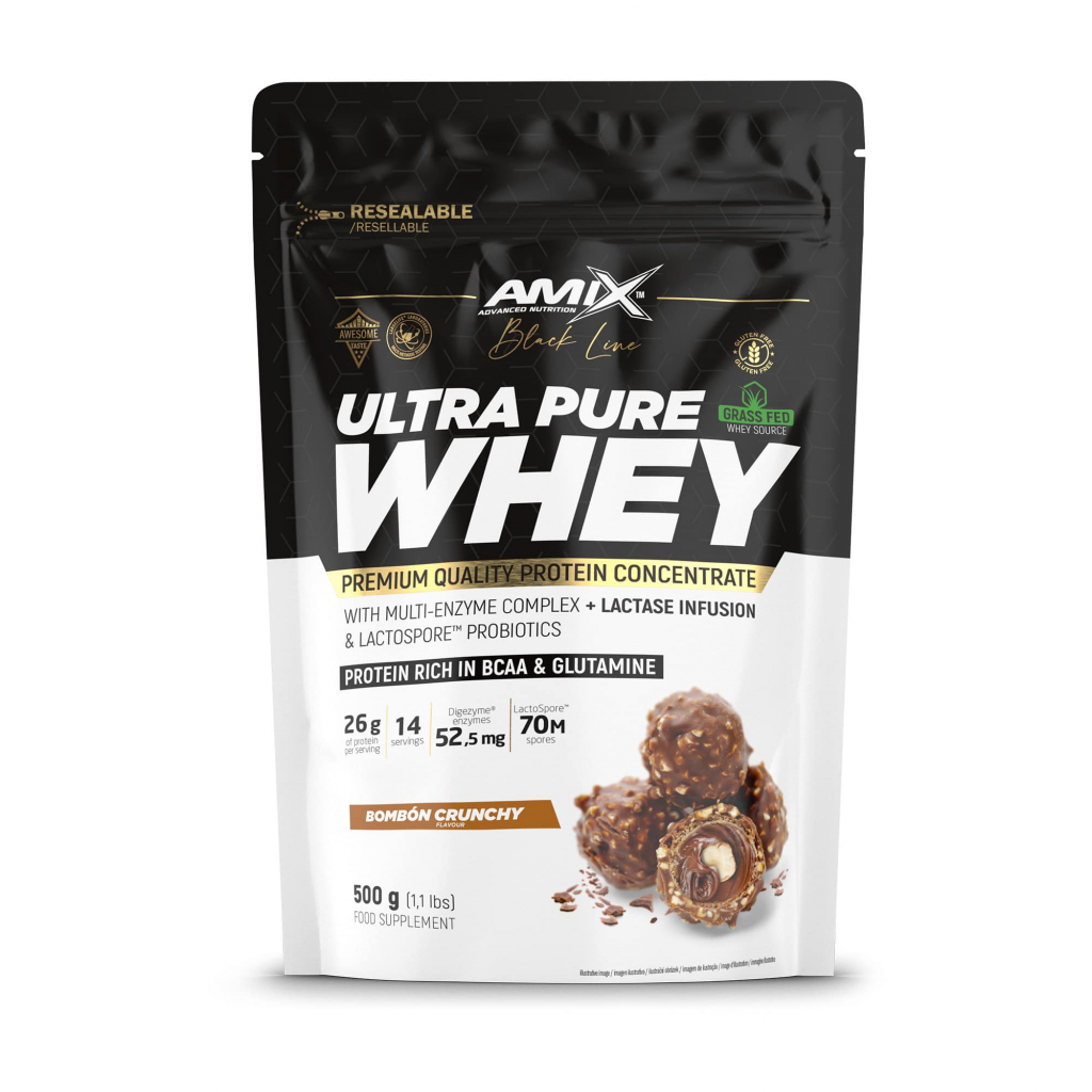 Amix Ultra Pure Whey Bote 1Kg Bombon Crujiente