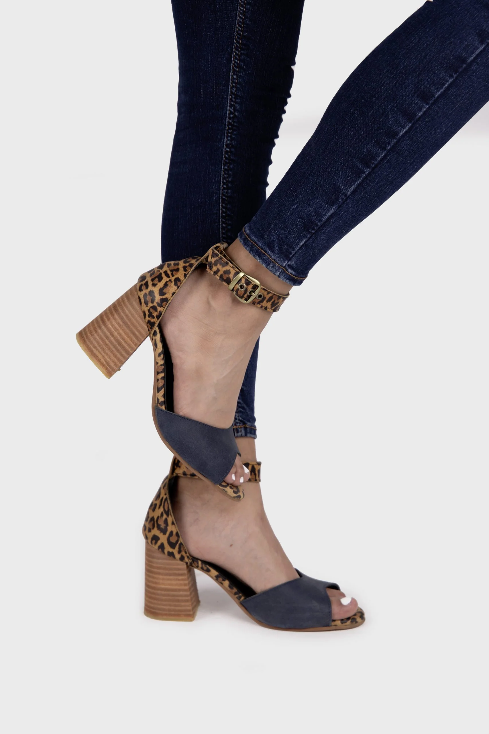 Flexipiel Sandalia Cuero Negro/Animal Print 52998  T/38
