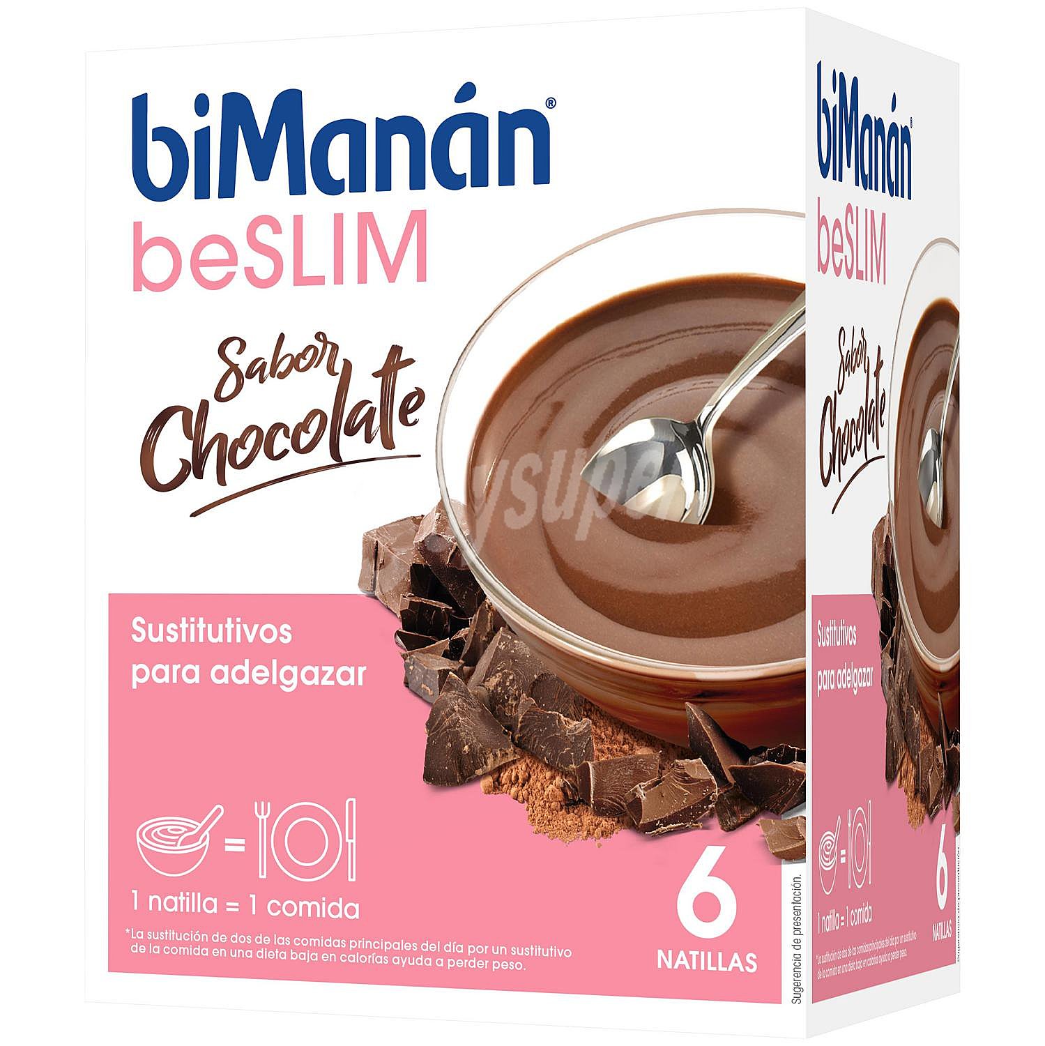 Bimanan Beslim Sustitutivo Natilla 6 Sobres 50 g Sabor Chocolate