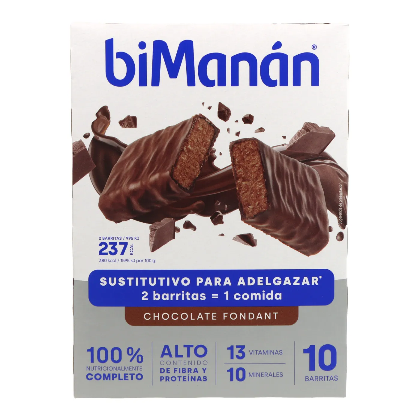 Bimanan Beslim Sustitutivo 10 Barritas 31 g Sabor Chocolate Fondant