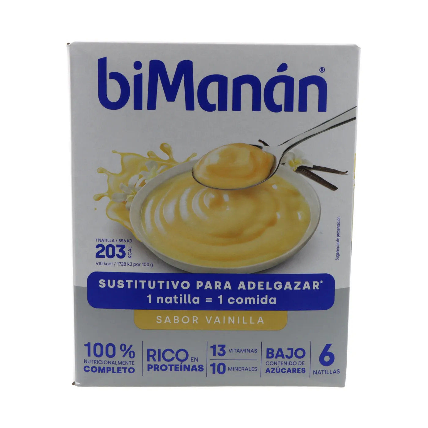 Bimanan Beslim Sustitutivo Natilla 6 Sobres 55 g Sabor Vainilla