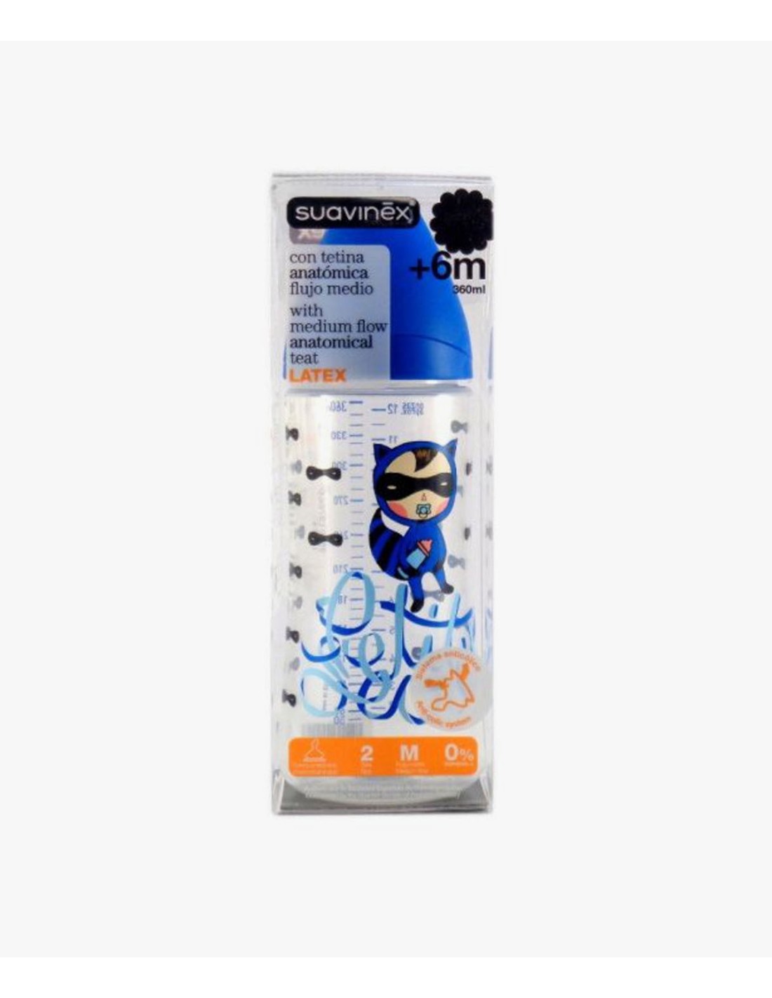 Biberon Pp Boca Ancha T Latex Anatomica Suavinex 1 Unidad 280 Cc + T1 M