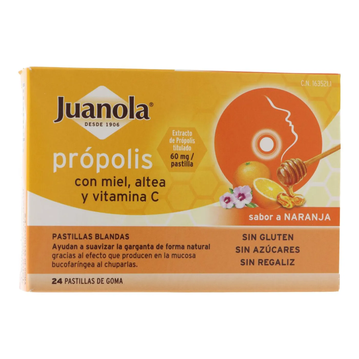 Juanola Propolis Miel Altea Y Vitamina C 24 Pastillas Sabor Naranja