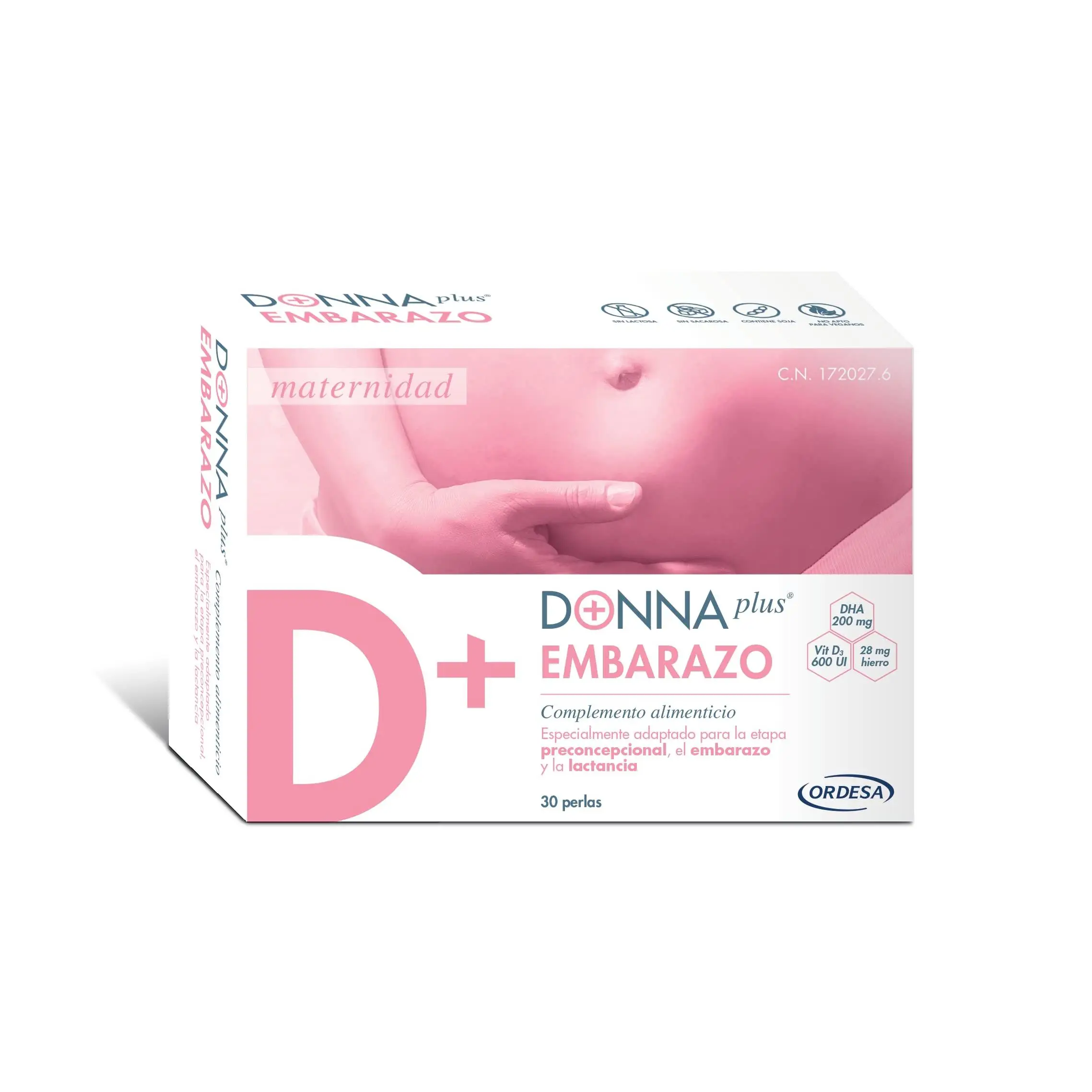 Donna Plus+ Embarazo 30 Perlas + 30 Capsulas Duras