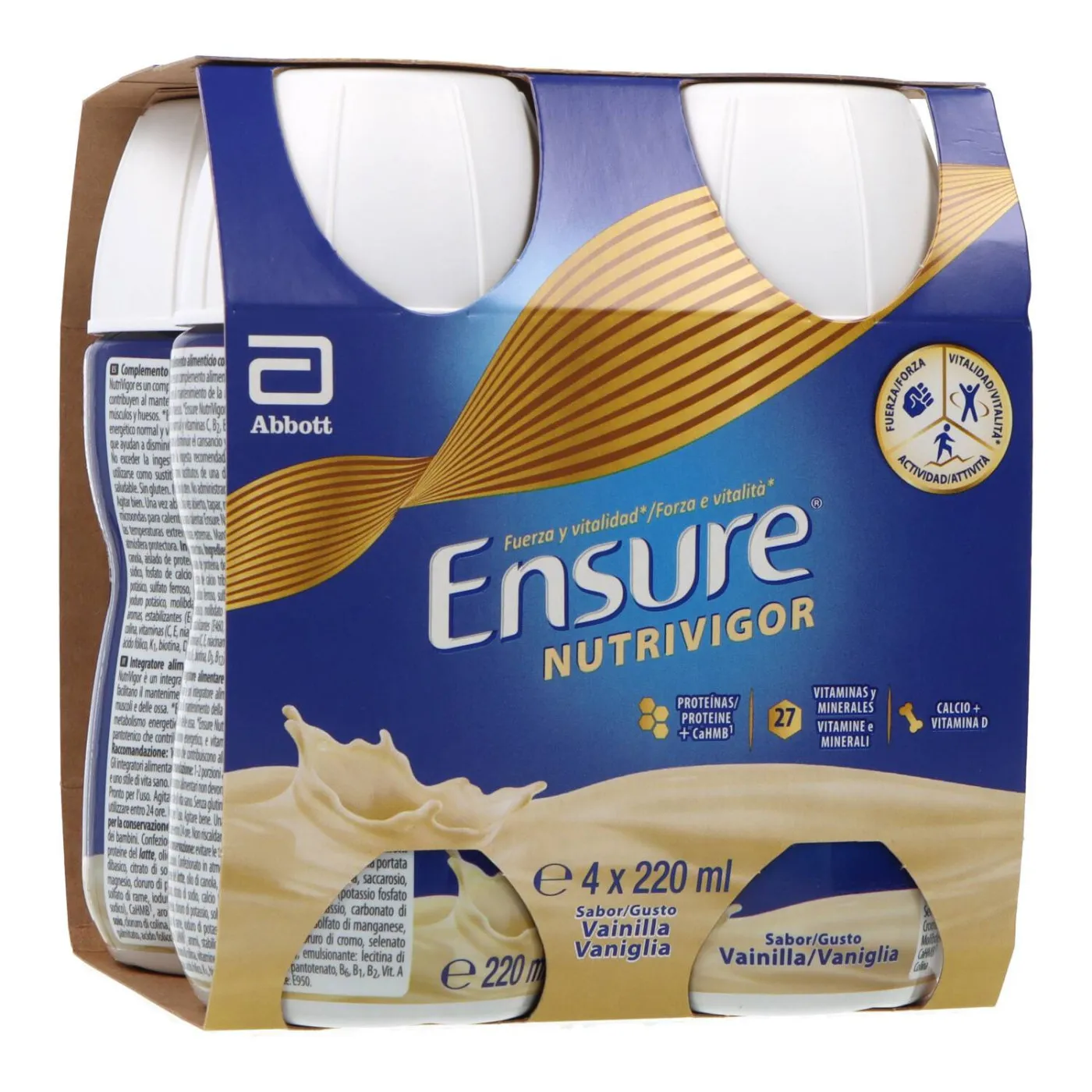 Ensure Nutrivigor 4 Botellas 220 ml Sabor Vainilla