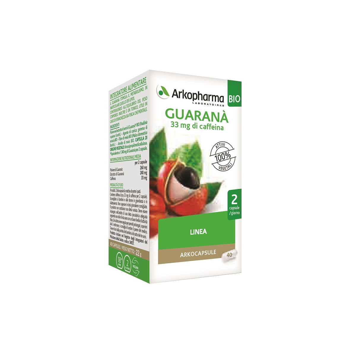 Arkocapsulas Guarana Bio 40 Capsulas