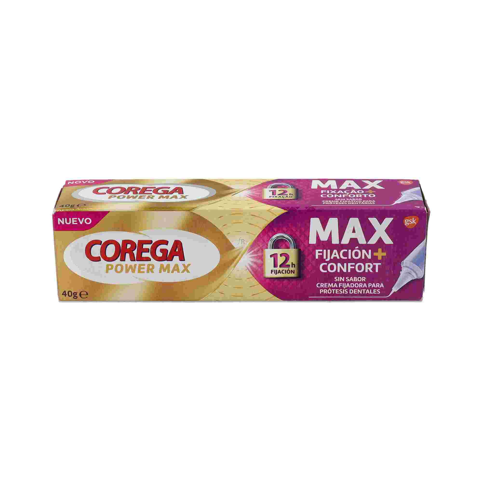 Corega Max Fijacion + Confort 1 Tubo 40 g Sin Sabor