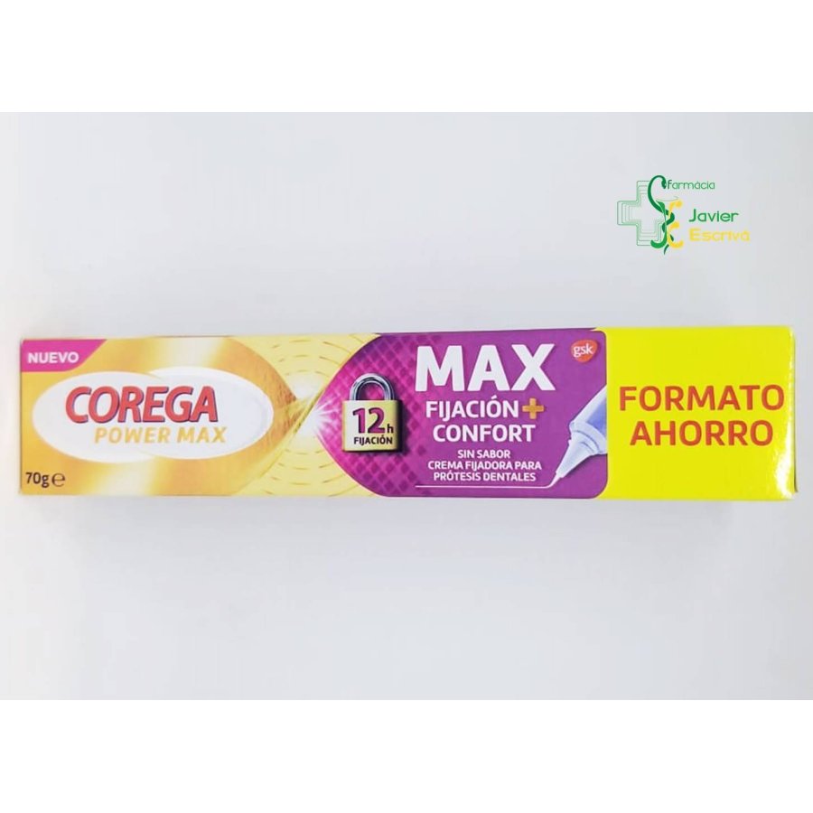 Corega Max Fijacion + Confort 1 Tubo 70 g Sin Sabor