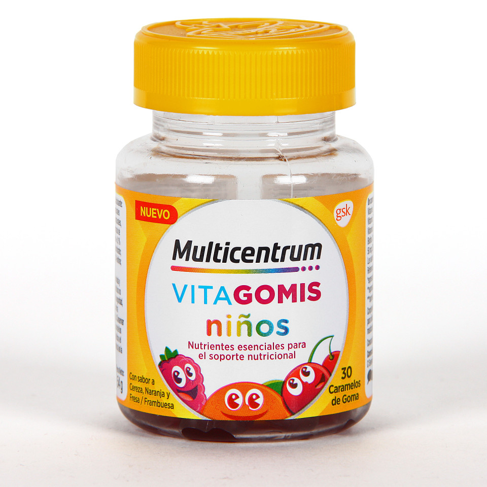 Multicentrum Vitagomis Niños 30 Caramelos De Goma Sabor Frutos Cereza Naranja Y Fresa/Frambuesa