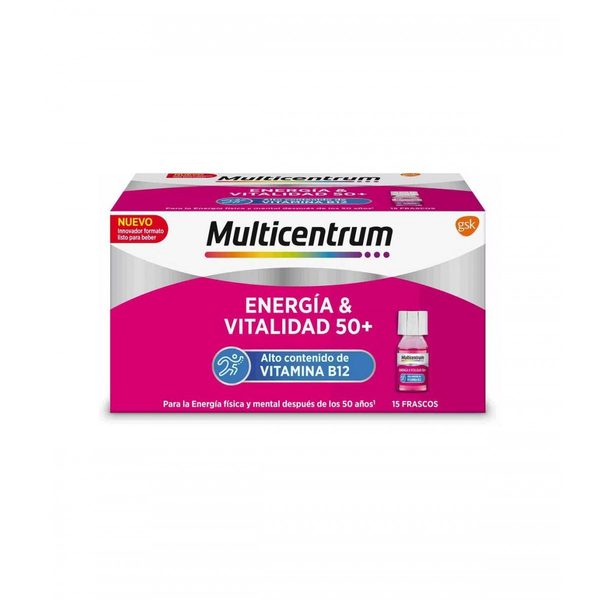 Multicentrum Energia & Vitalidad 50+ 15 Frascos 7 ml Sabor Frambuesa