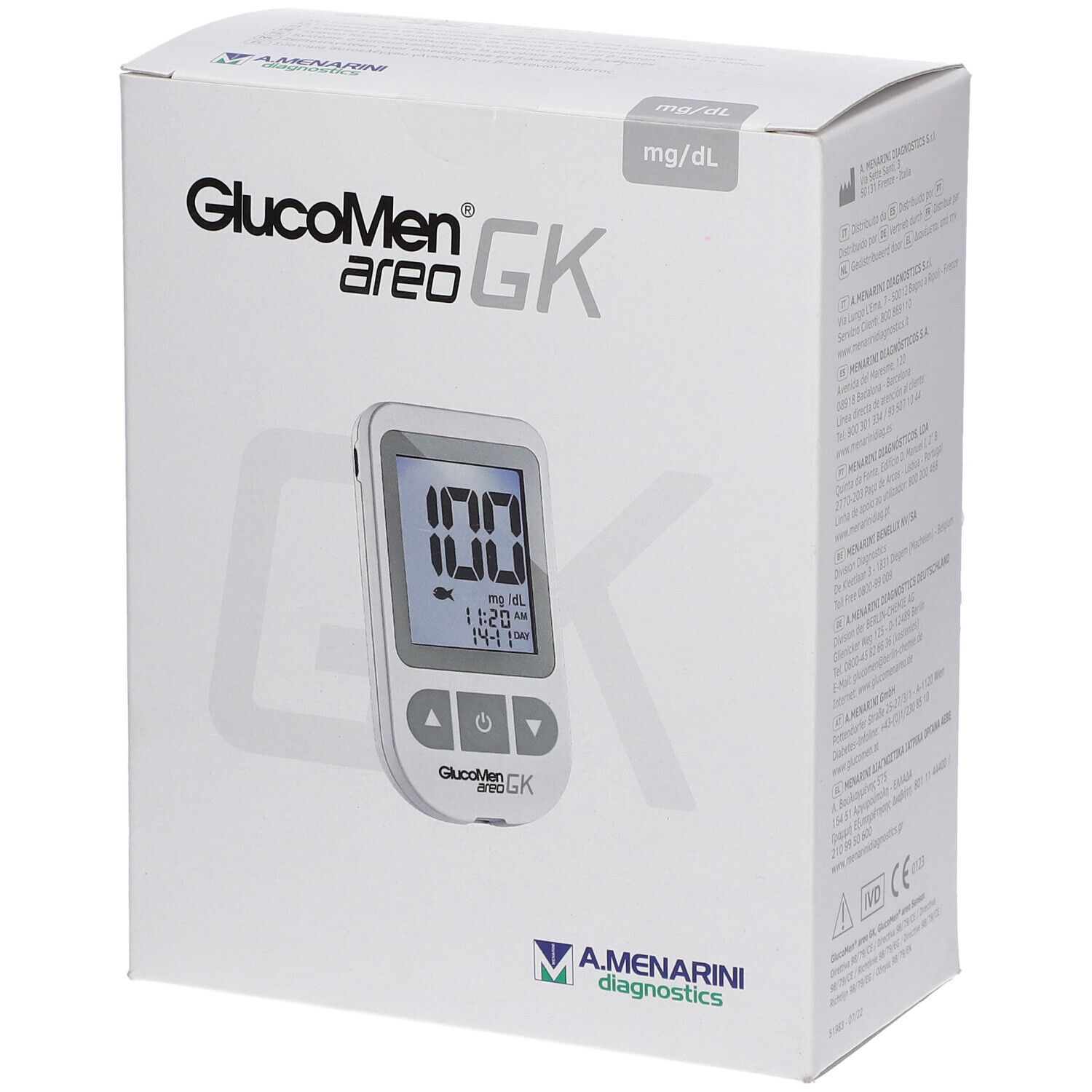 Medidor De Glucosa Y Cuerpos Cetonicos Glucomen Areo Gk Meter 1 Unidad