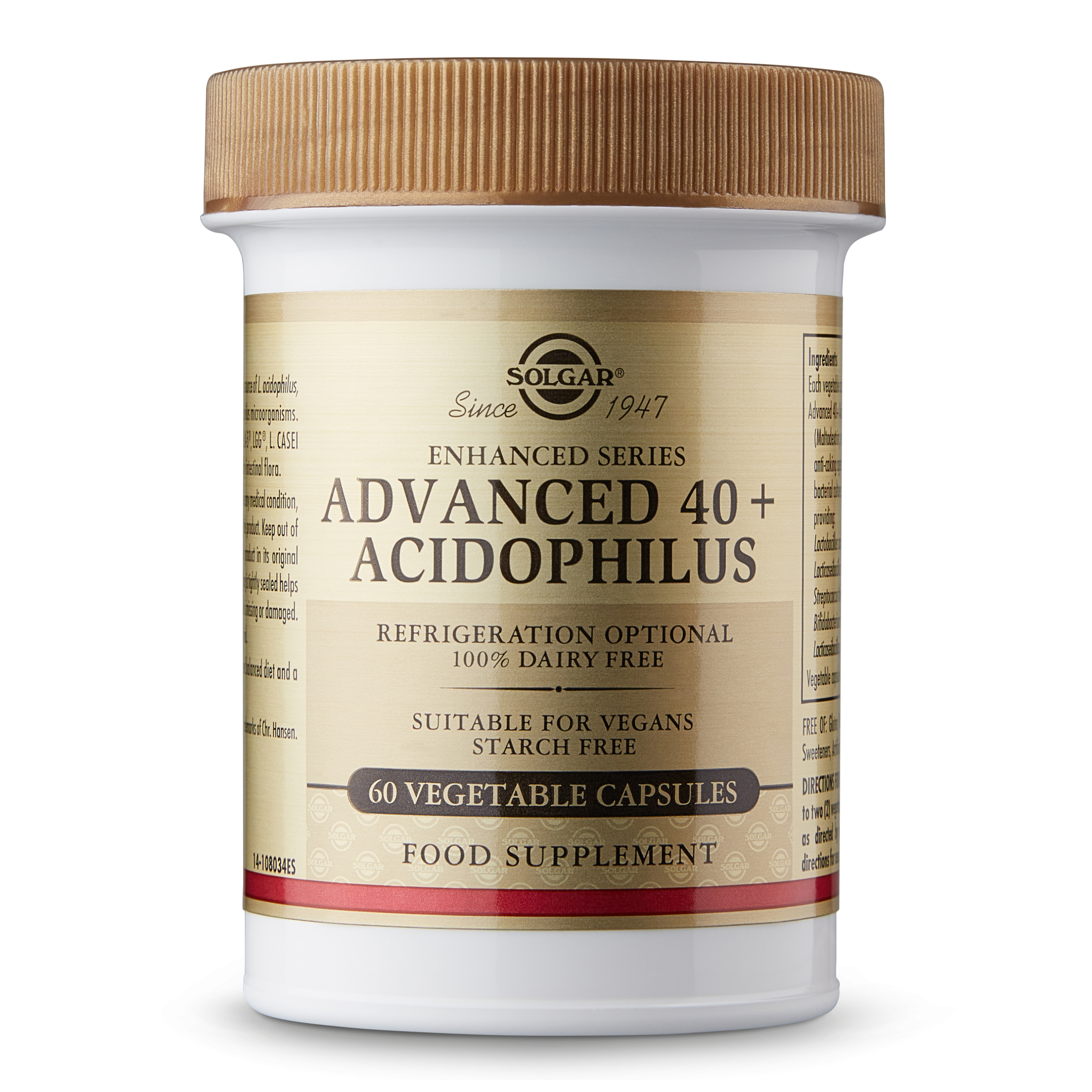 Solgar 40+Acidophilus Avanzado 60 Capsulas Vegetales
