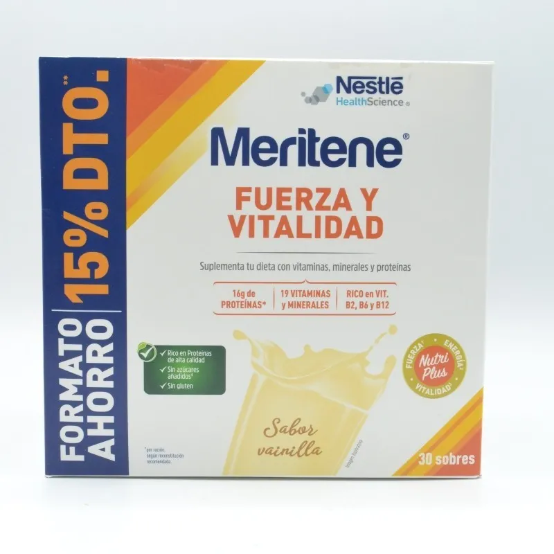 Meritene Fuerza Y Vitalidad Vainilla 30 Sobres