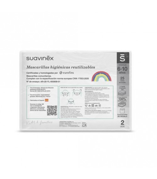 MASCARILLA DINOS 6-10  AÑOS SUAVINEX 2UDS