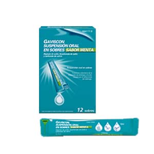 GAVISCON 12 SOBRES SUSPENSION ORAL 10 ML (SABOR MENTA)